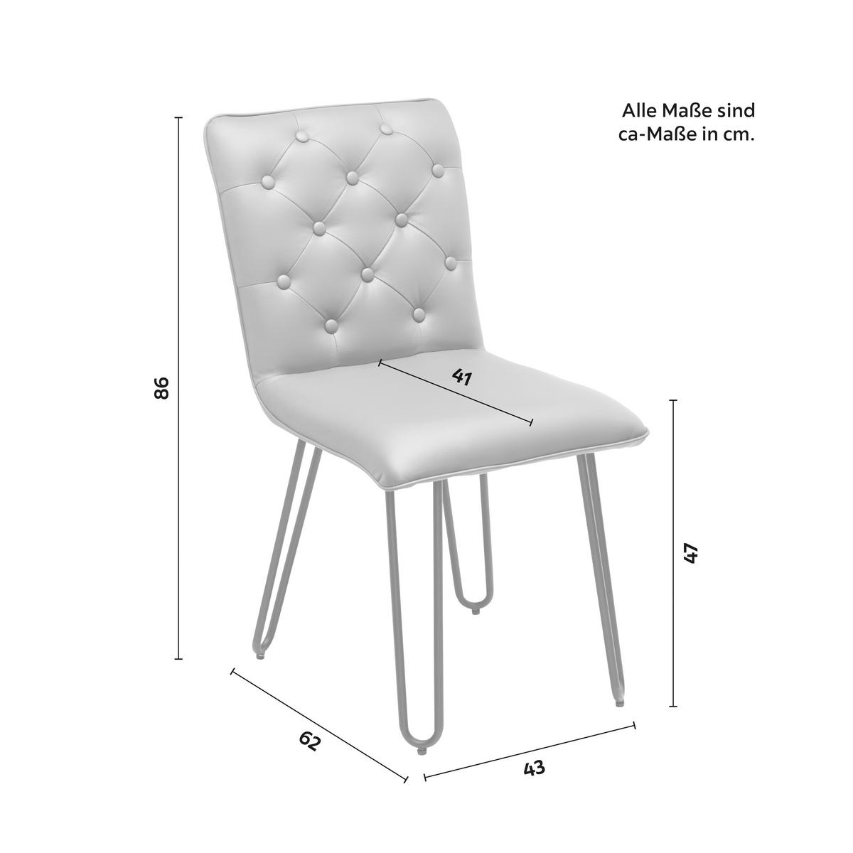 Židle Ivie - šedá koženka - šedá/černá, Moderní, kov/dřevo (43/86/62cm) - Bessagi Home