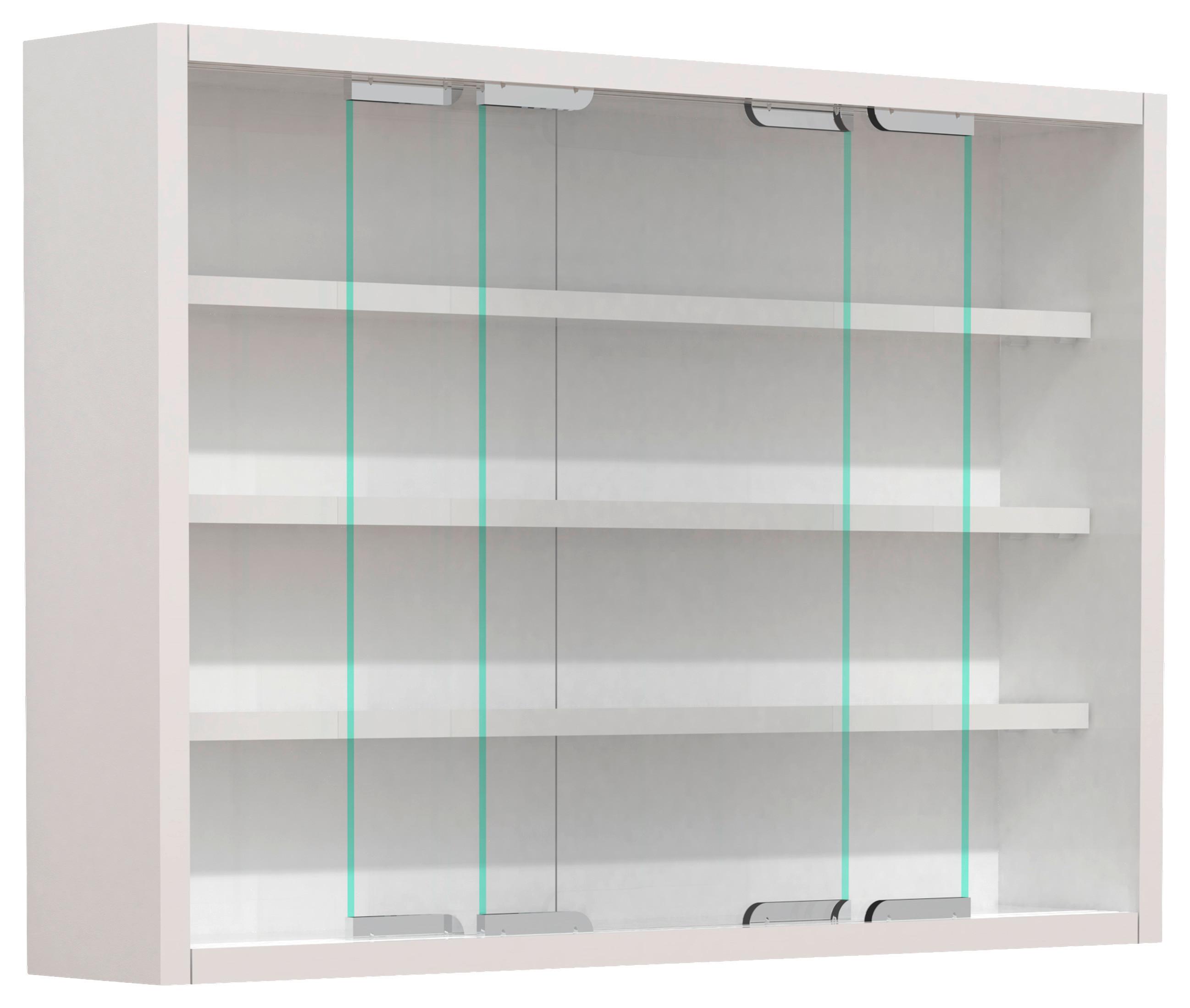 Hängevitrine Agisa M B: 57 Cm Weiß - Weiß, MODERN, Glas/Holzwerkstoff (57/40/10cm) - MID.YOU