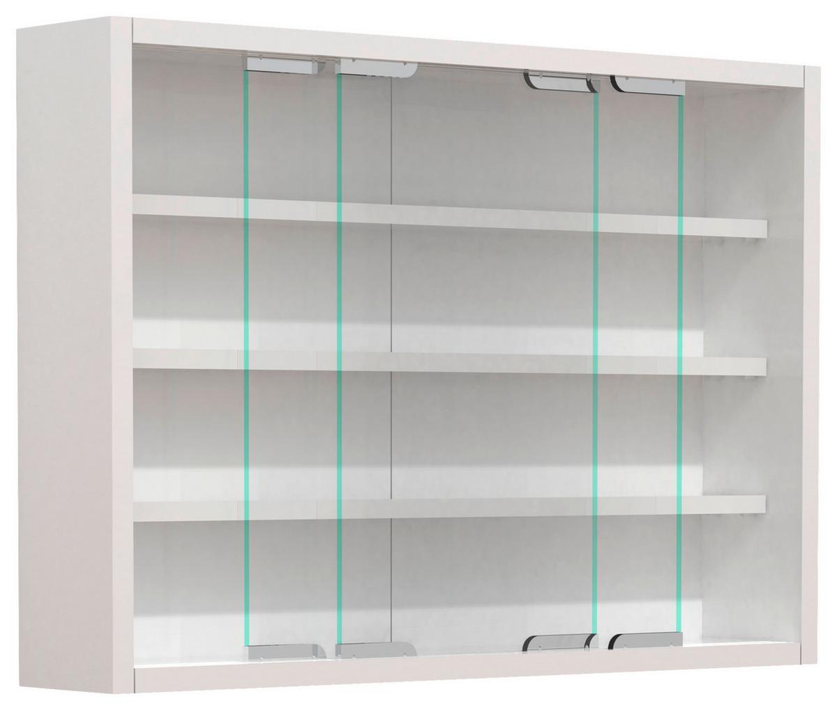 Hängevitrine Agisa M B: 57 Cm Weiß - Weiß, MODERN, Glas/Holzwerkstoff (57/40/10cm) - MID.YOU