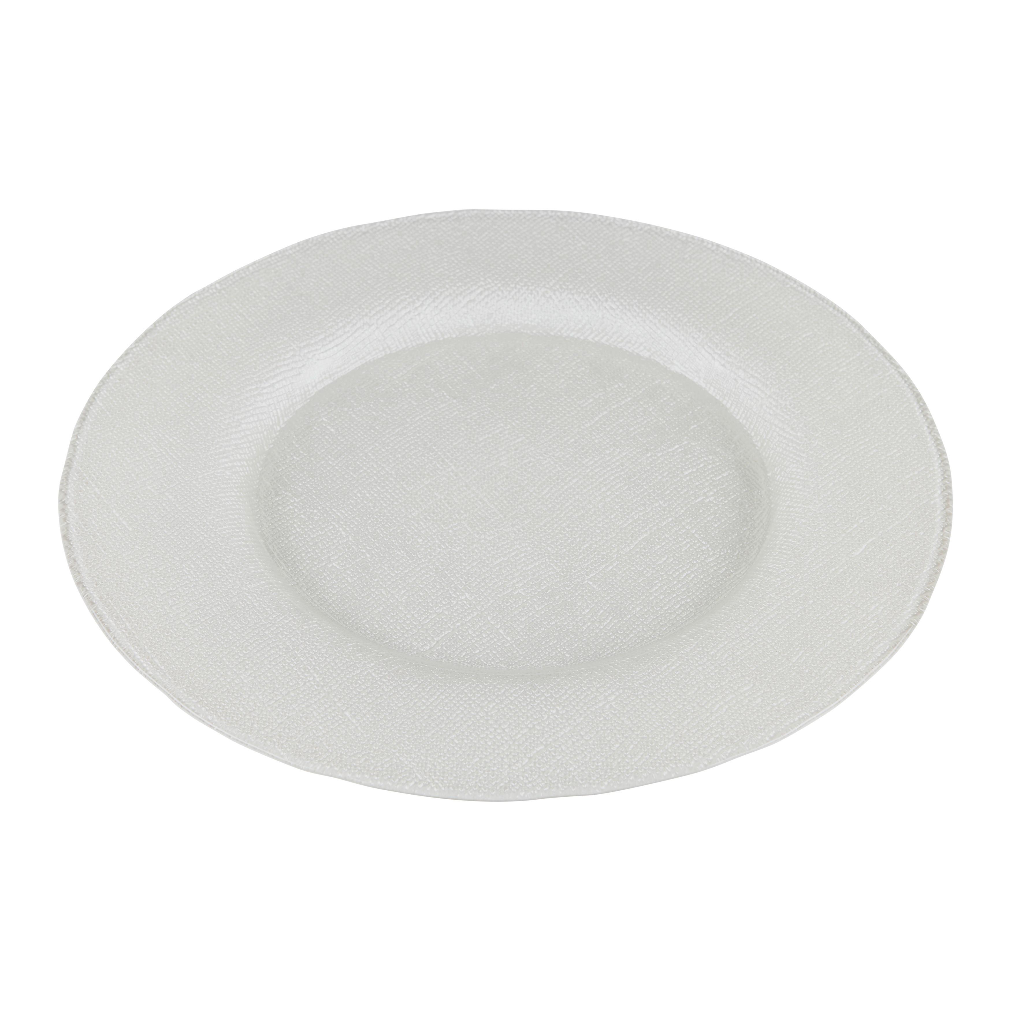 Platzteller Fjona - Weiß, Design, Glas (33cm) - Luca Bessoni