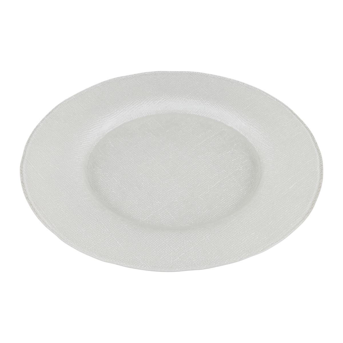 Dísztányér Fjona - fehér, Design, Üveg (33cm) - Luca Bessoni