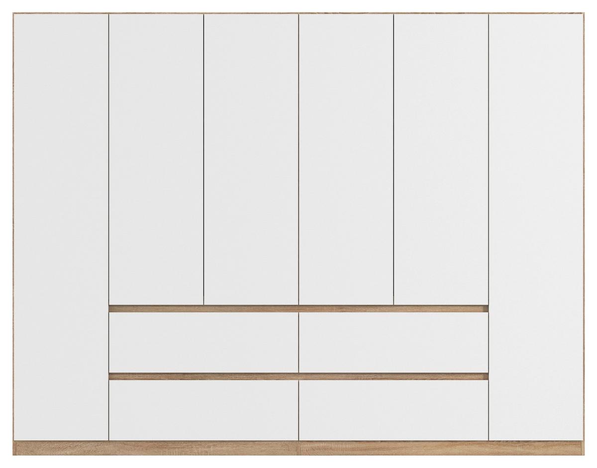 Drehtürenschrank Mainz Eichefarben Mainz B: 271 cm - Eichefarben/Weiß, Basics, Holzwerkstoff (271/210/54cm) - Rauch Möbel