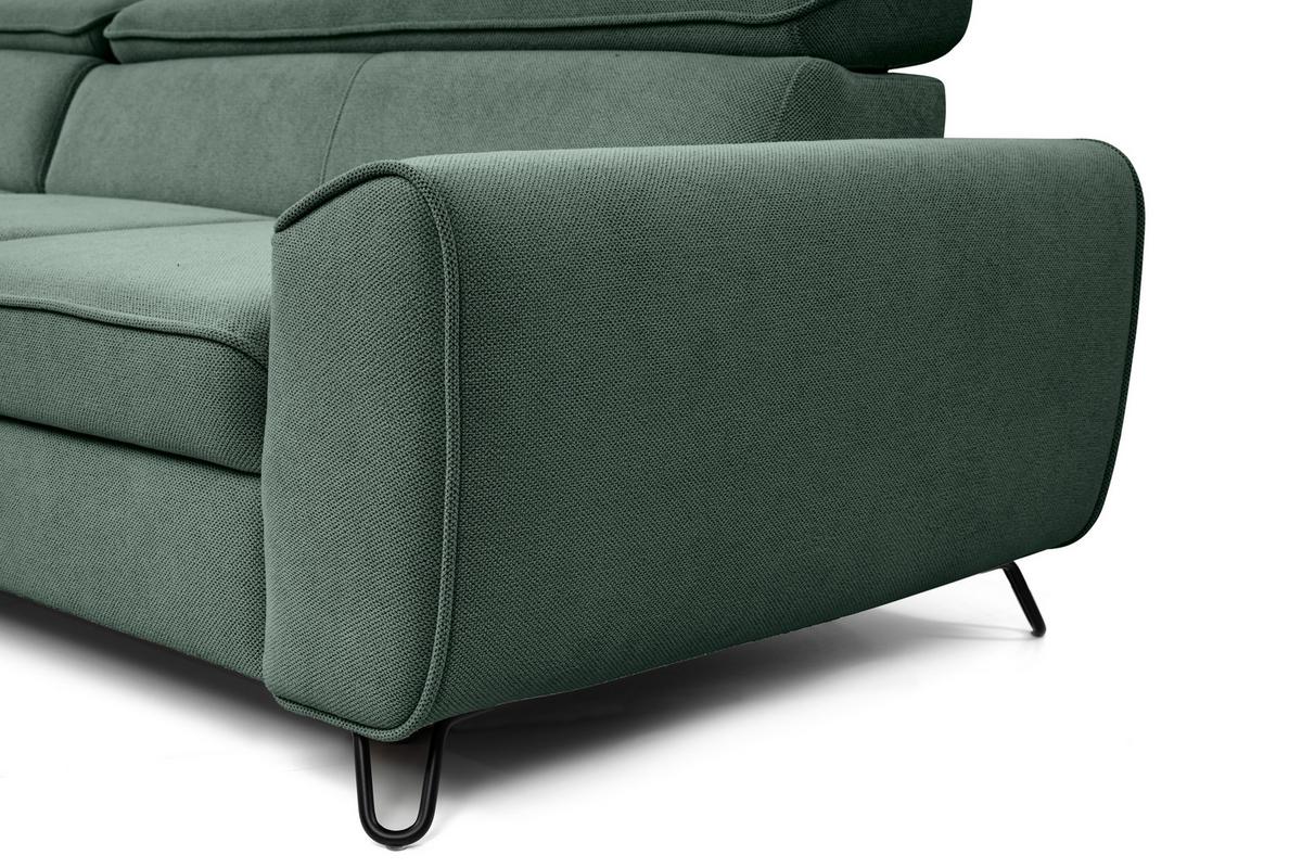 Rohová sedačka IDYLLA, levá lesní zelená,úl.prostor,lůžko - černá/lesní zelená, Design, kov/textil (200/250cm)