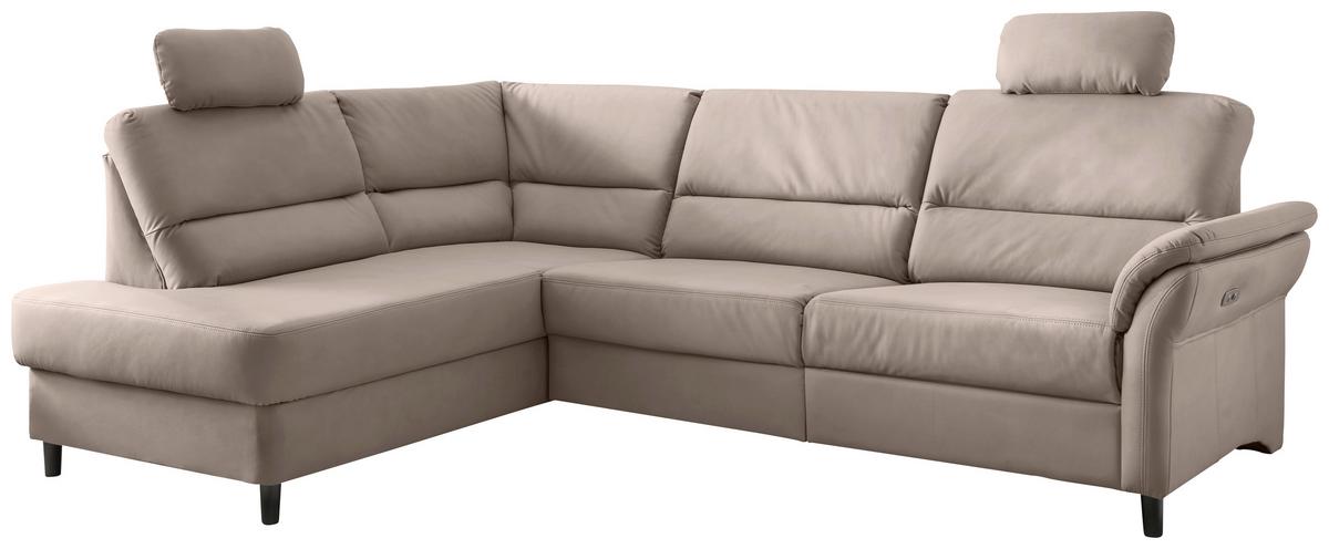 Ecksofa Cavoli, Beige S: 190x266 cm - Beige/Schwarz, MODERN, Textil (190/266cm) - Livetastic