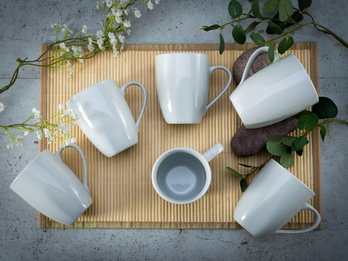 Kaffeebecher Porzellan 300 Ml 6 Stk.  Weiß - Weiß, Basics, Keramik (30,5/21/16cm) - Creatable