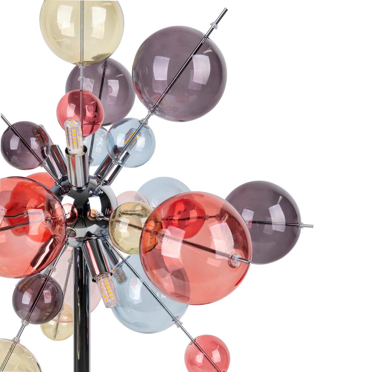 TISCHLEUCHTE Farbglas, Chrom - Chromfarben/Multicolor, Design, Glas/Metall (51/73cm) - Näve