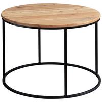 Konferenčný stolík Akácia - čierna/farba akácie, Modern, kov/drevo (60/60/43cm) - MID.YOU