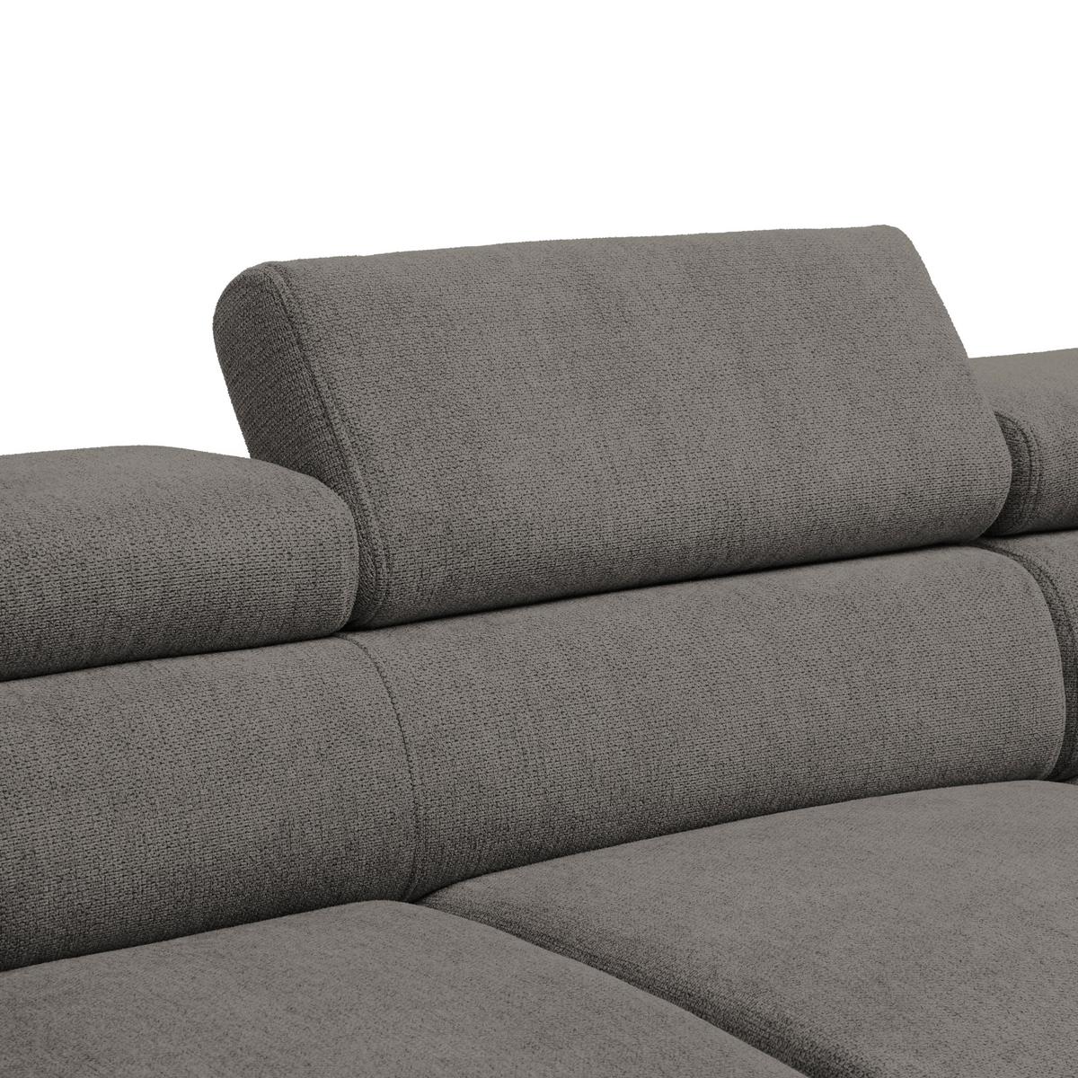 Rohová sedačka RAVEN, pravá, antracitová - čierna/antracitová, Modern, kov/textil (257/76-92/96cm) - Mömax