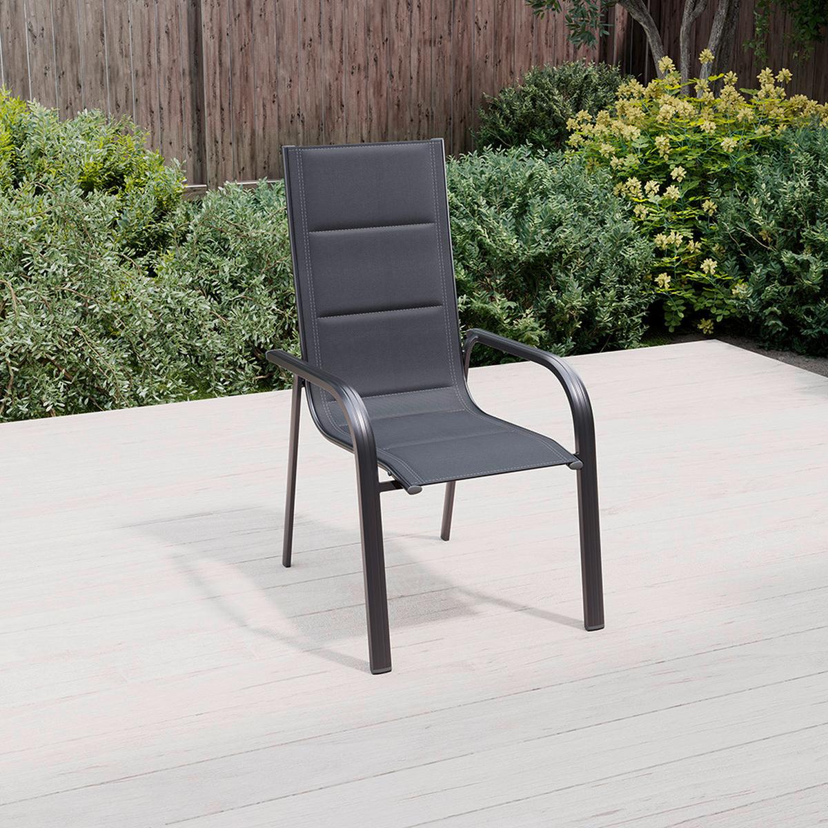 ZAHRADNÍ ŽIDLE HERMANN - antracitová, Basics, kov/textil (60/112/70cm) - Mömax