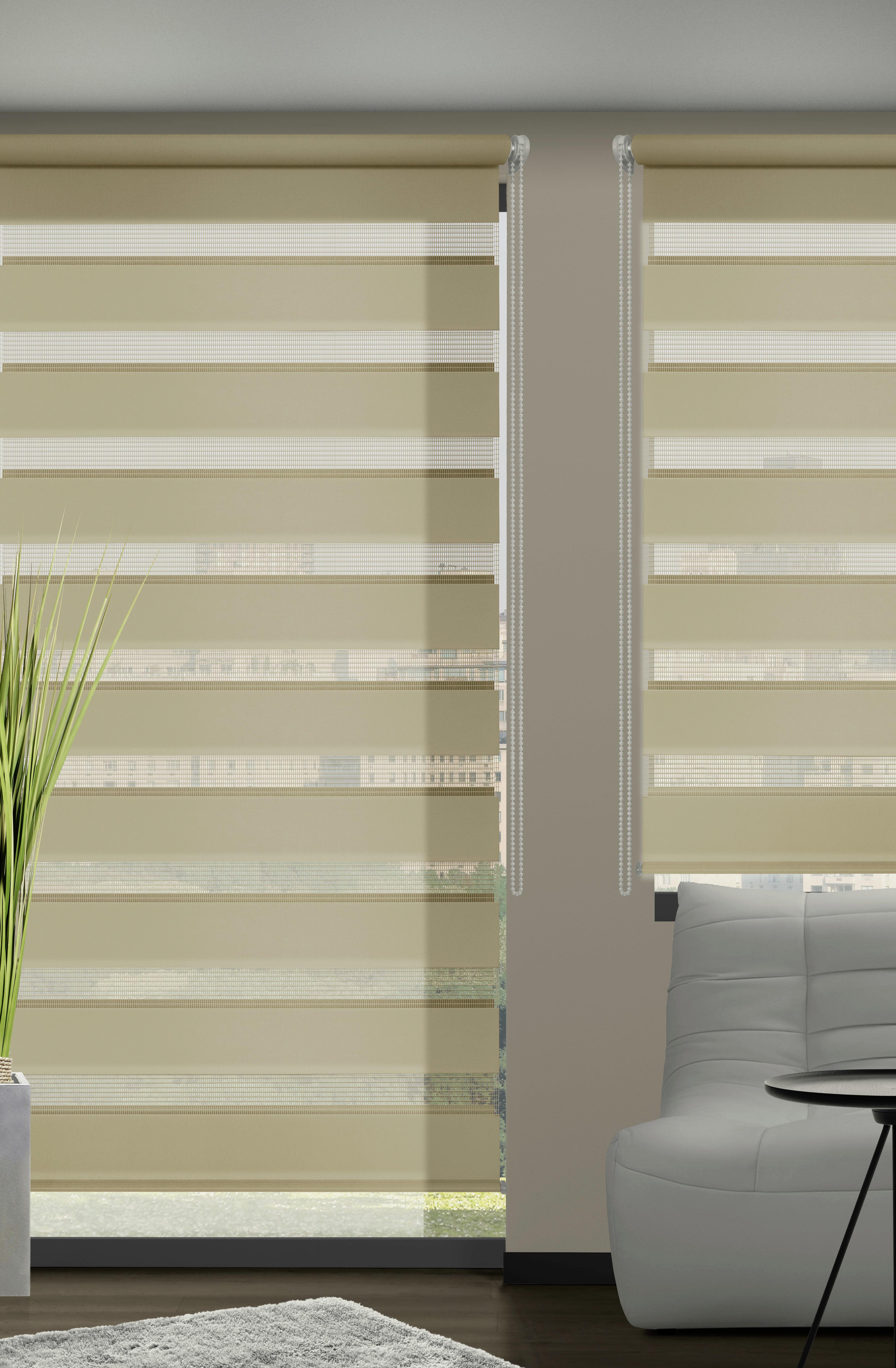 Doppelrollo Duorollo Braun B: 100 cm - Braun, Design, Textil (100/160cm) - Homeware