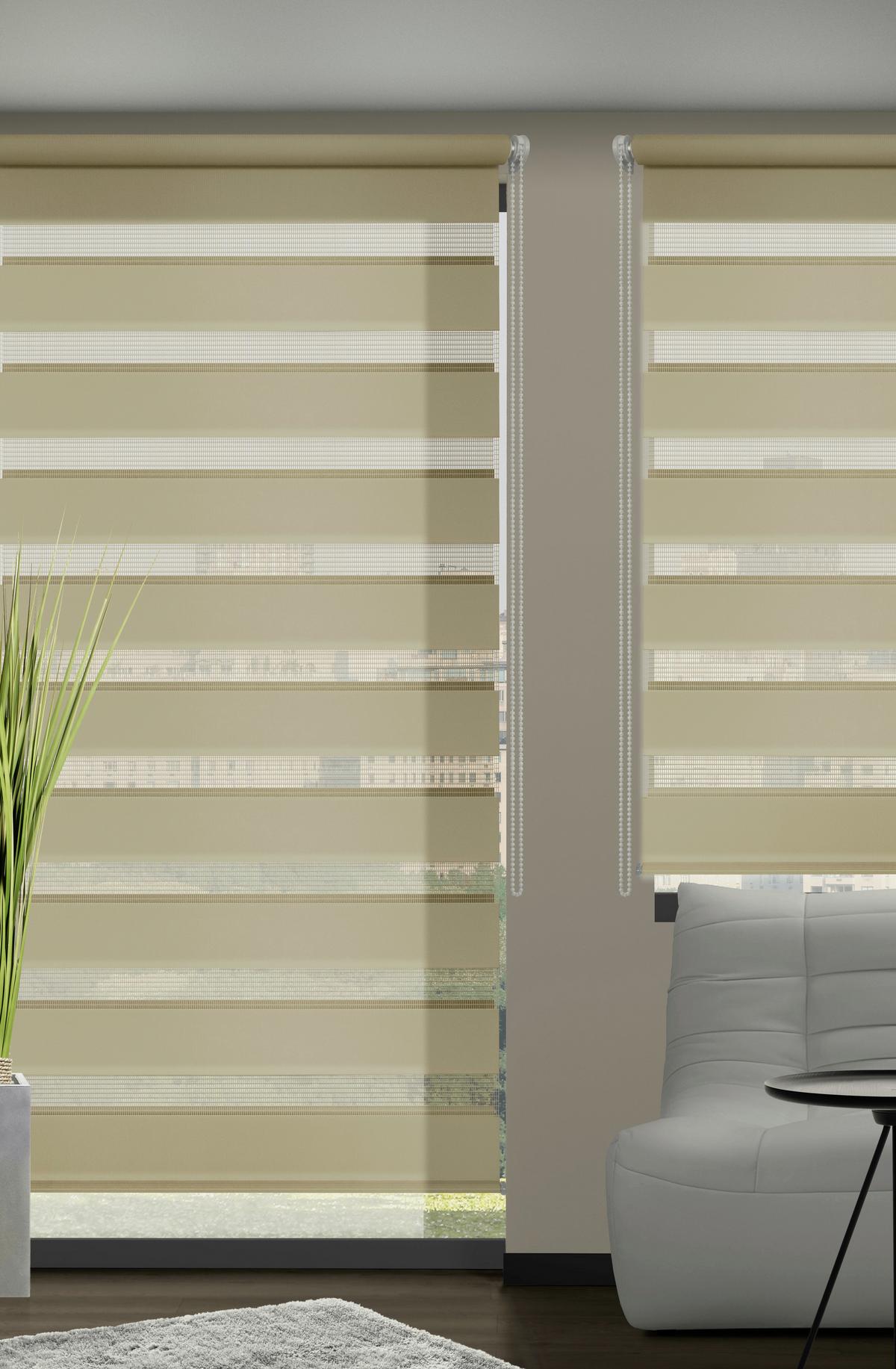 Doppelrollo Duorollo Braun B: 100 cm - Braun, Design, Textil (100/160cm) - Homeware