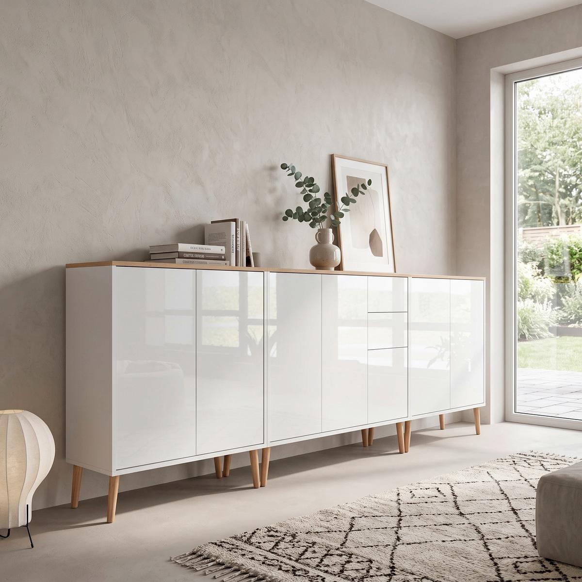 MID.YOU SIDEBOARD Mailand6 B: 263,5cm Weiß/Eiche online kaufen ➤ Möbelix