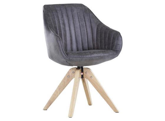 Stolička S Područkami Chill - farby dubu/tmavosivá, drevo/textil (60/83/50/65cm) - Premium Living Stolička S Područkami Chill - farby dubu/tmavosivá, drevo/textil (60/83/50/65cm) - Premium Living