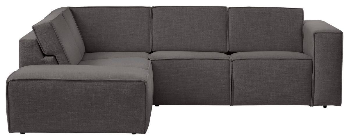 Ecksofa Dice Dunkelgrau 220x275 cm - Dunkelgrau/Schwarz, MODERN, Textil (220/275cm) - Trendmanufaktur