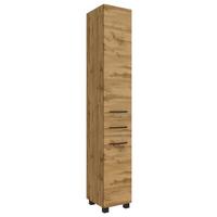 Hochschrank Manchester B: 30 cm Eiche Wotan Dekor - Eichefarben/Schwarz, MODERN, Holzwerkstoff (30/180/35cm) - Held