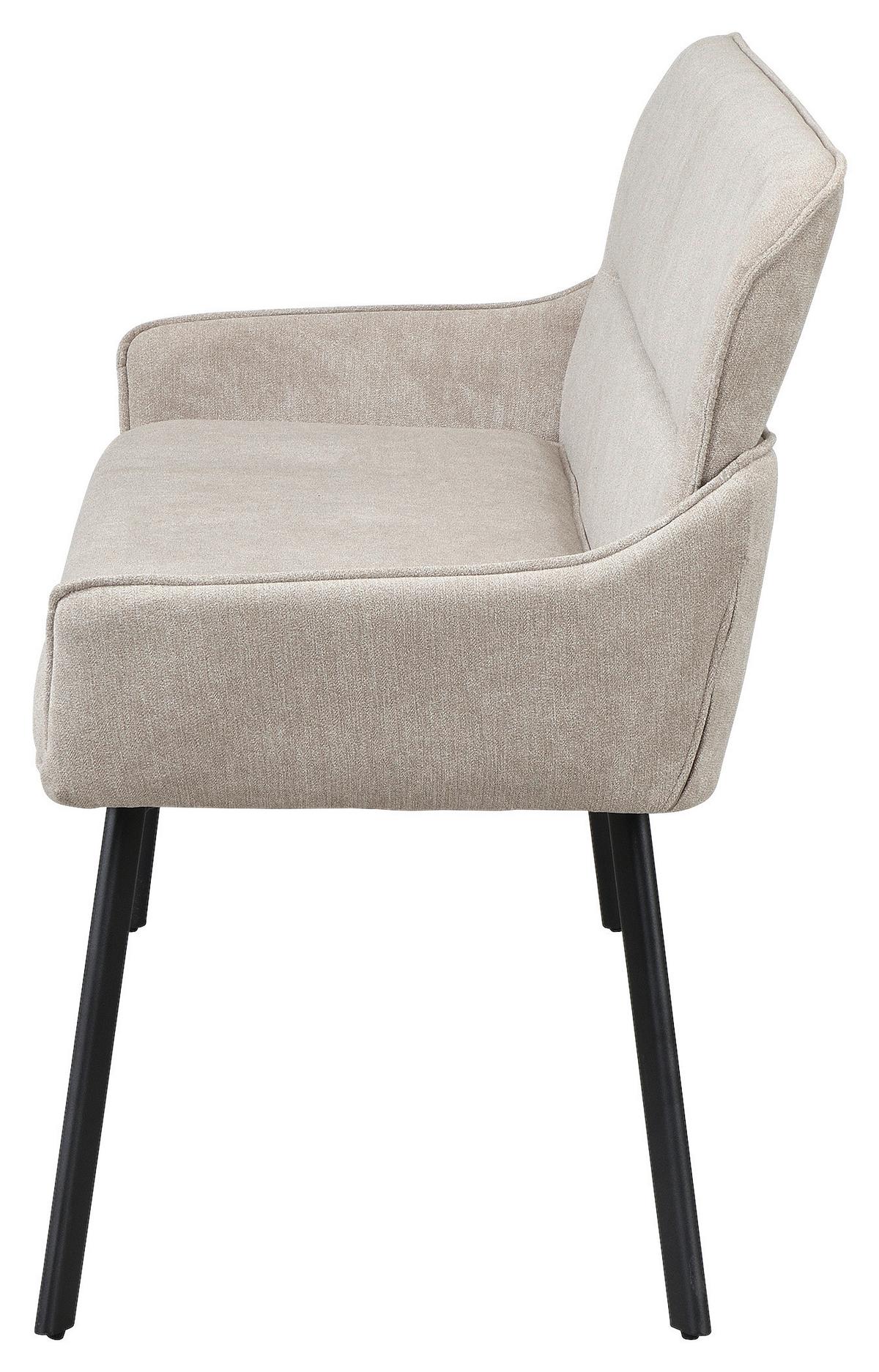 Sitzbank Rico - Taupe/Schwarz, MODERN, Textil/Metall (140/90/62cm) - MID.YOU