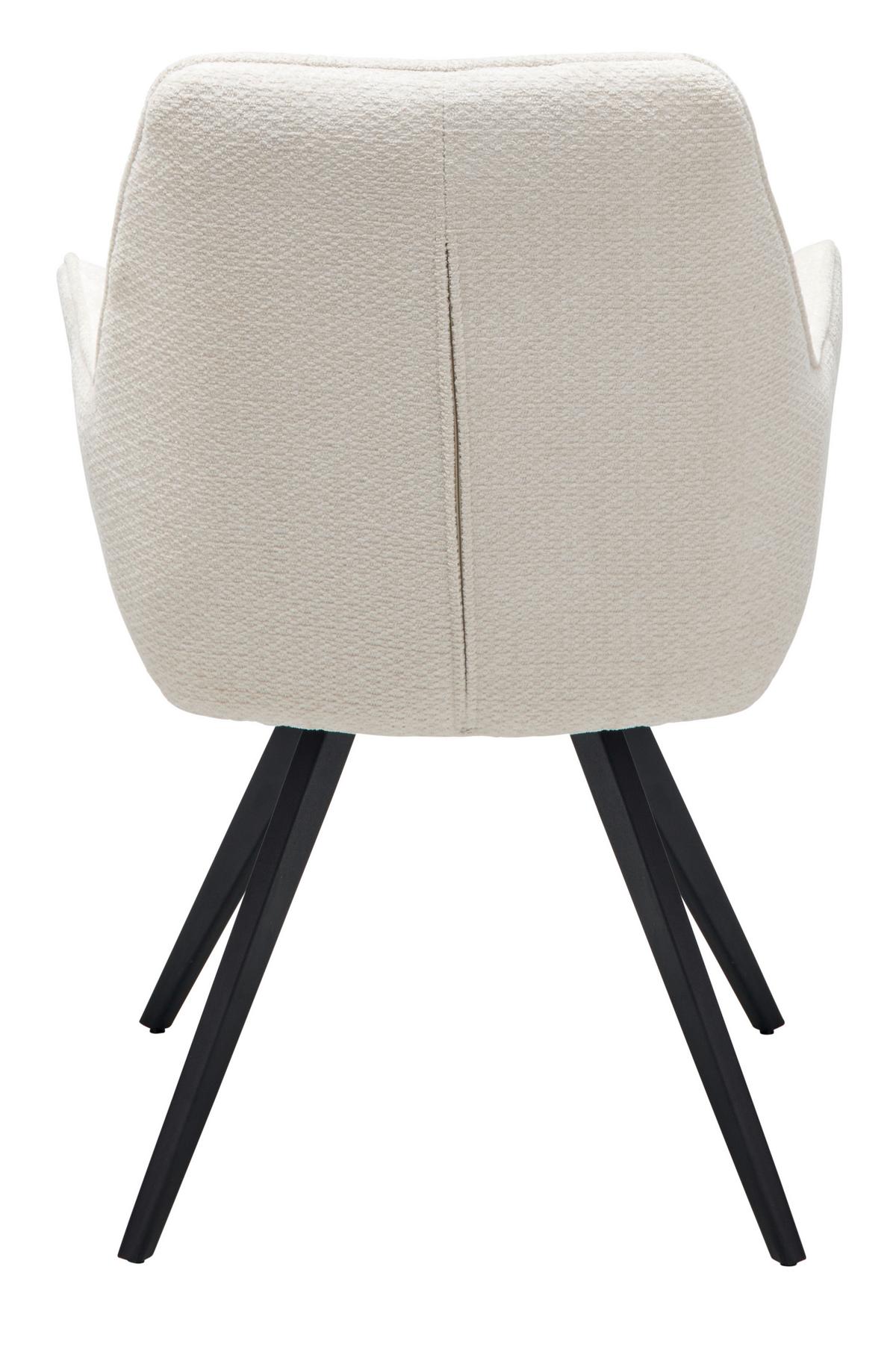Armlehnstuhl Kimberly Beige/schwarz Gepolstert - Beige/Schwarz, LIFESTYLE, Textil/Metall (57/84/60cm) - MID.YOU