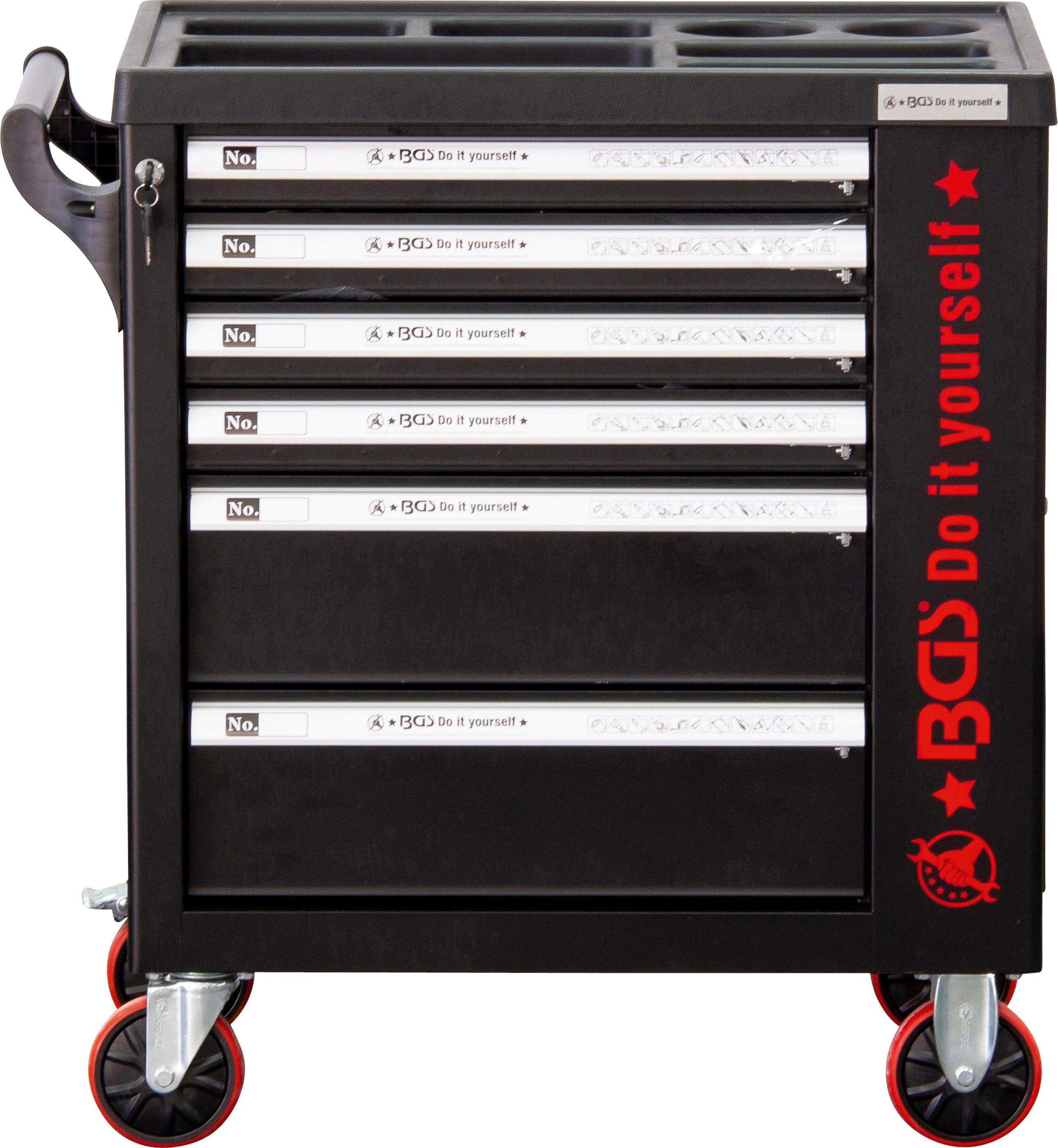 Werkstattwagen Leer Schwarz/rot B: 74,98 Cm - Rot/Schwarz, Basics (74,98/87,97/45,5cm)