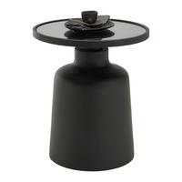 ODKLÁDACÍ STOLEK JARO -TREND- - černá, Moderní, kov/sklo (47/48cm) - Premium Living