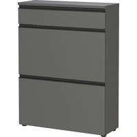 Schuhschrank Gw-Baldone Graphitfarben B: 80 cm - Schwarz/Graphitfarben, Design, Holzwerkstoff (80/107/29cm) - MID.YOU