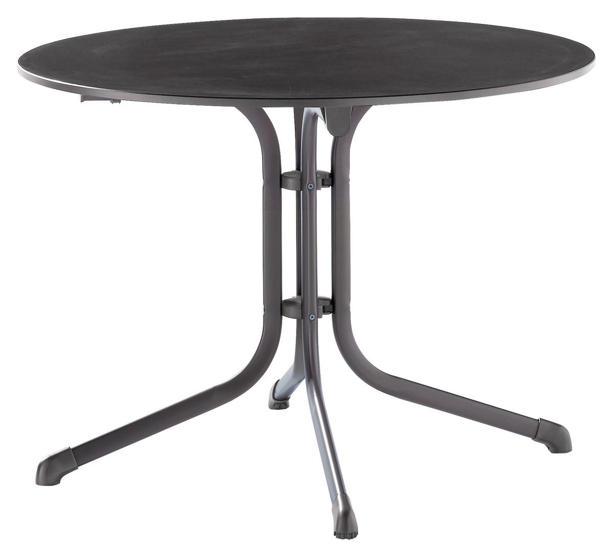 Gartentisch Klappbar Stahl D: 100cm - Anthrazit/Grau, MODERN, Holzwerkstoff/Metall (100/73cm) - Sieger