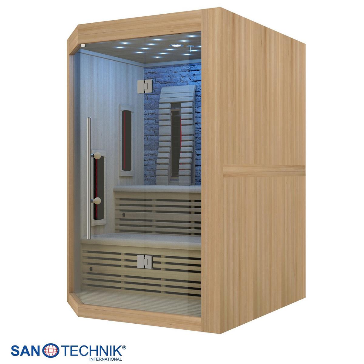 INFRAROTKABINE KIRUNA 3-4 PERSONEN - Naturfarben, Basics, Glas/Holz (160/210/160cm) - Sanotechnik