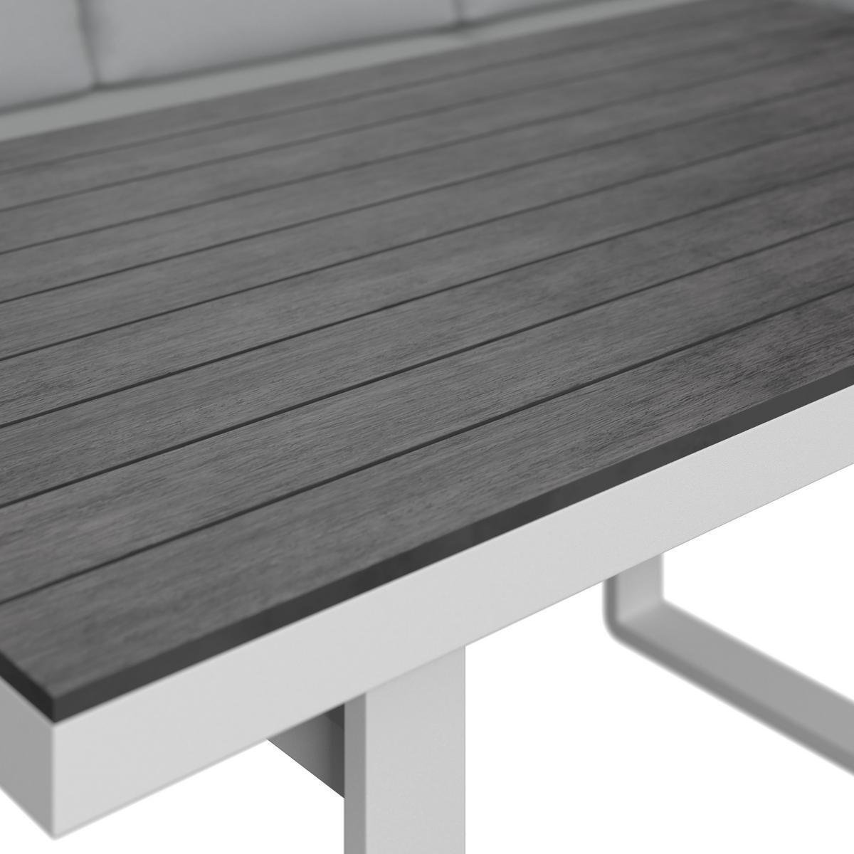 JEDÁLENSKÁ TERASOVÁ SÚPRAVA LEANDRA - biela/svetlosivá, Modern, kov/textil (288/253cm) - Bessagi Garden