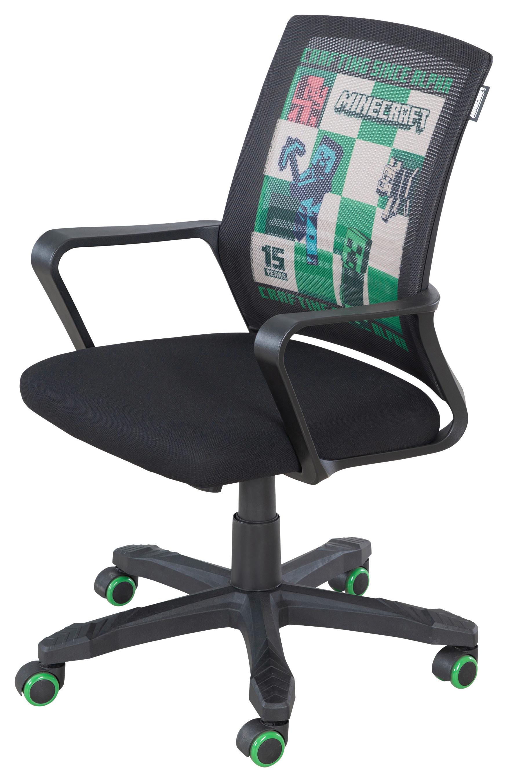 Drehstuhl Minecraft - Schwarz, MODERN, Kunststoff/Textil (63/92/111,5/60cm) - Minecraft