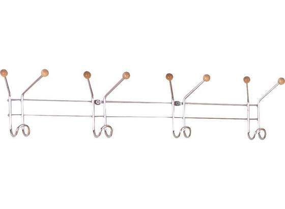 Hakenleiste Karl - Chromfarben, Basics, Holz/Metall (60/12/5cm) Hakenleiste Karl - Chromfarben, Basics, Holz/Metall (60/12/5cm)