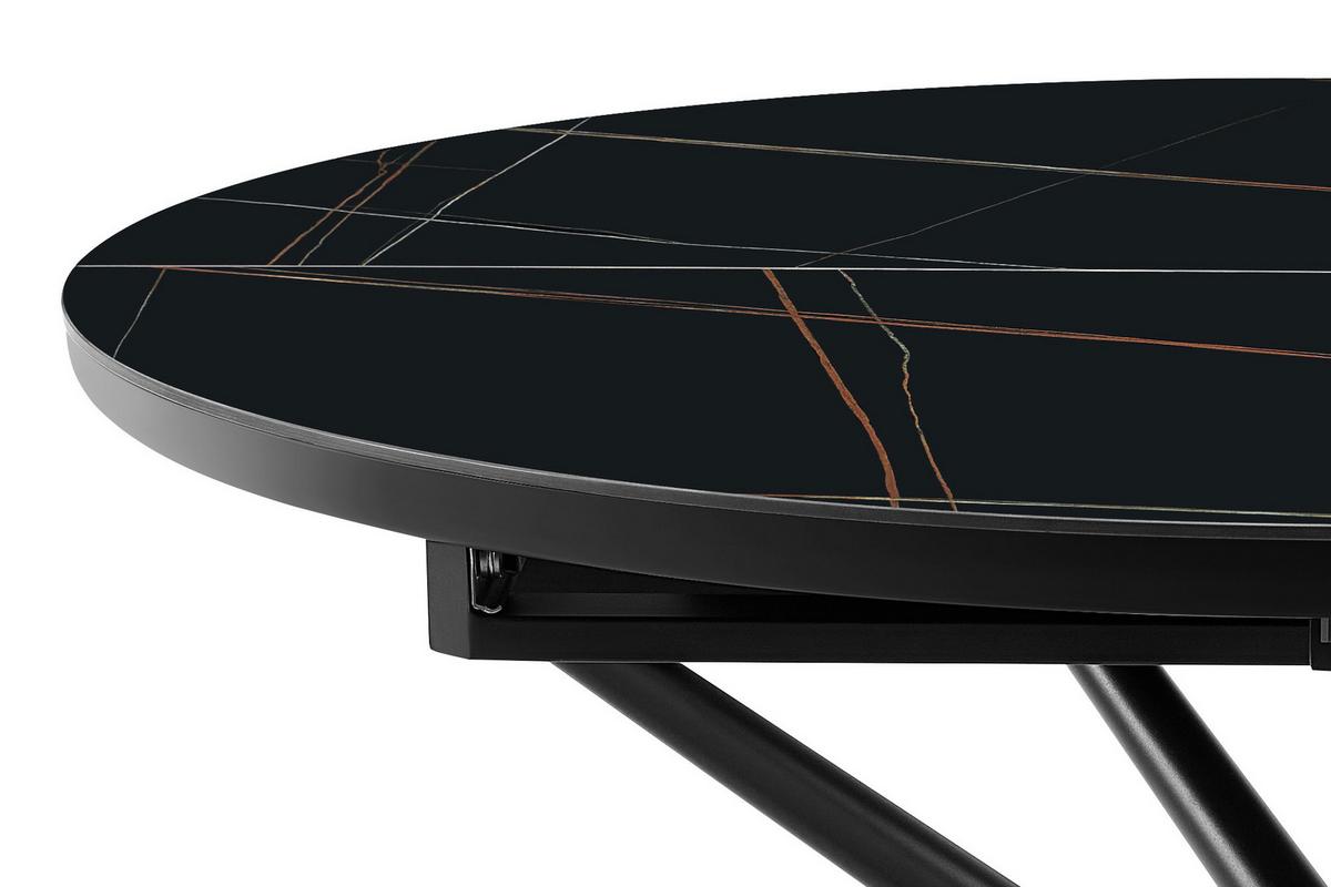 Esstisch Schwarz B: 120-160 Cm - Schwarz, MODERN, Keramik/Holzwerkstoff (120-160/120/76cm) - Livetastic