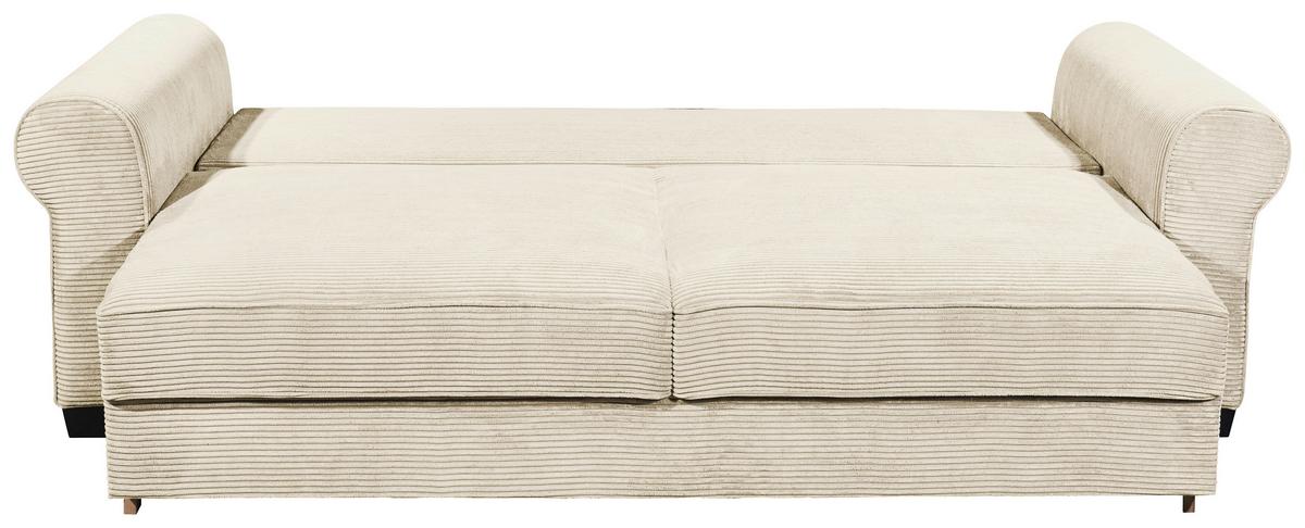2-sitzer-sofa Mit Schlaffunktion Maureen B:250cm - Creme/Schwarz, KONVENTIONELL, Textil (250/95/125cm) - MID.YOU