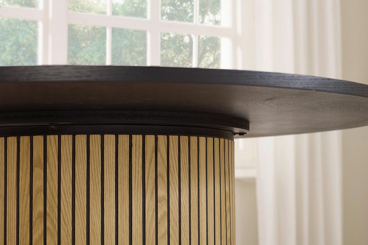 Esstisch Naturfarben/schwarz B: 120 Cm - Schwarz/Naturfarben, MODERN, Holz/Holzwerkstoff (120/120/75cm) - Livetastic