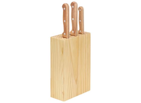 Messerblock Marisa - Edelstahlfarben/Buchefarben, Holz/Metall - Luca Bessoni Messerblock Marisa - Edelstahlfarben/Buchefarben, Holz/Metall - Luca Bessoni