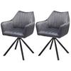 Armlehnstuhl Leila Grau/schwarz 2-Er Set - Schwarz/Grau, LIFESTYLE, Textil/Metall (60/83/59cm) - MID.YOU