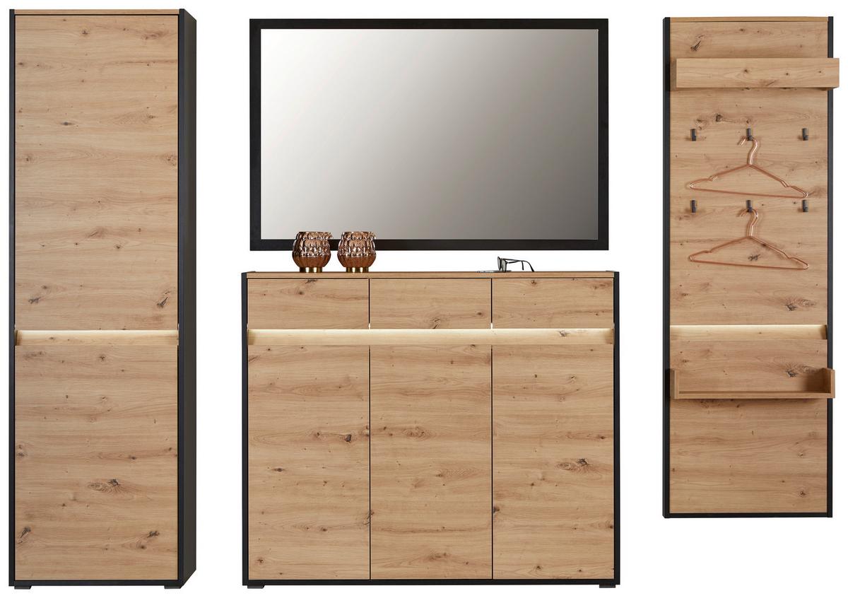 Wandspiegel Welcome Rechteckig Bxh: 130x84 Cm Schwarz Matt - MODERN, Glas/Holzwerkstoff (130/84/2,2cm)