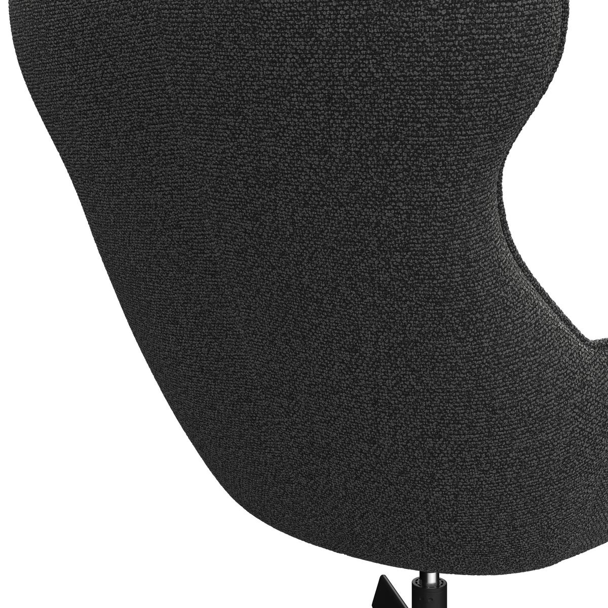 Relaxsessel Bogota Leinenoptik grau, 360° drehbar - Schwarz/Grau, MODERN, Textil/Metall (76/101/86cm) - Luca Bessoni