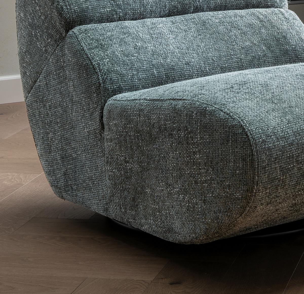 Sessel Lucera Blaugrau 360° Drehbar, B: 74 Cm - Blaugrau/Schwarz, Design, Textil (74/85/105cm) - Livetastic