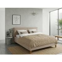 Polsterbett Fiora mit Bettkasten 140x200 - Eichefarben/Creme, MODERN, Holz/Textil (140/200cm) - MID.YOU