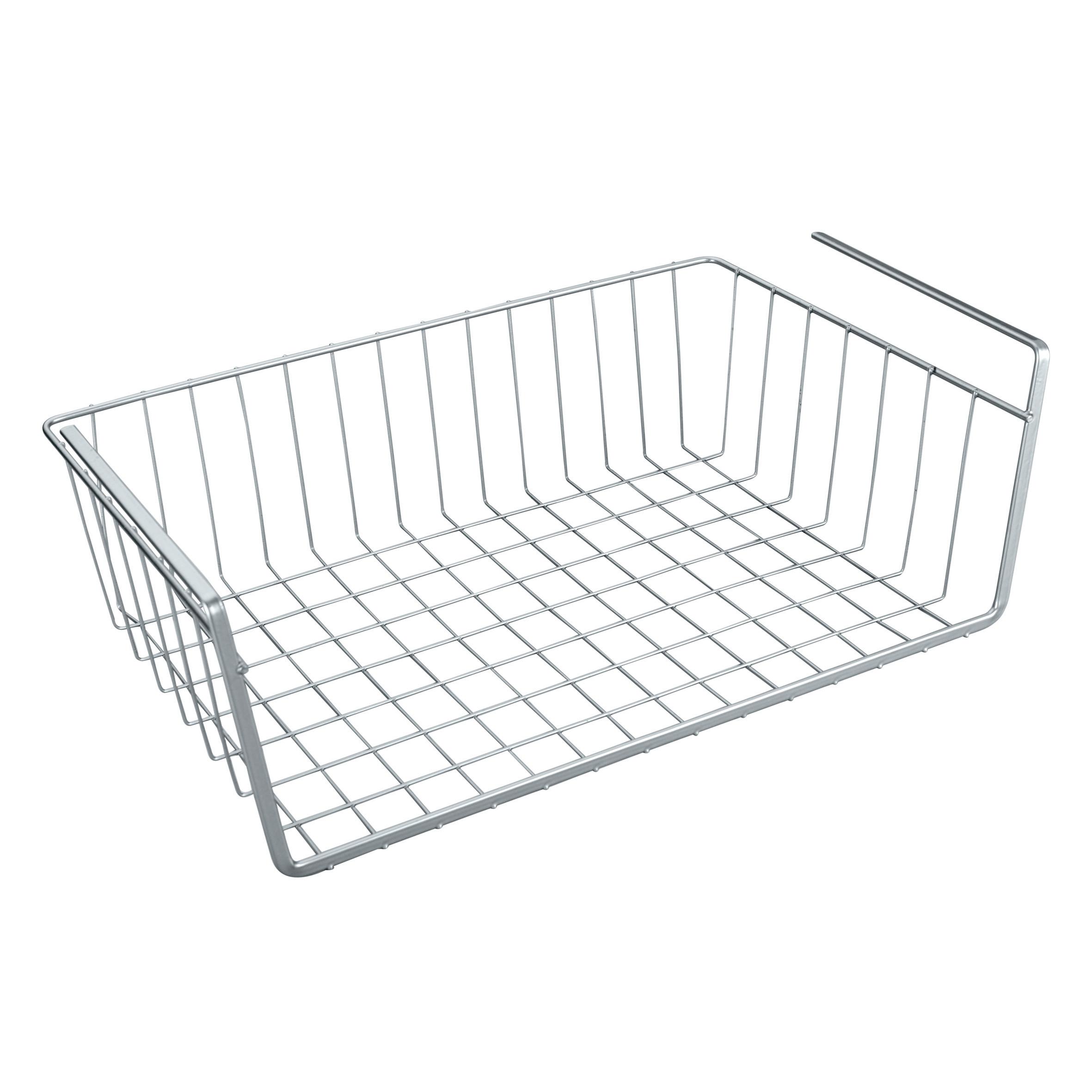 Regaleinhängekorb Kanguro Metall Silber BxHxT:40x14x26cm - Silberfarben, Basics, Metall (40/14/26cm) - Metaltex