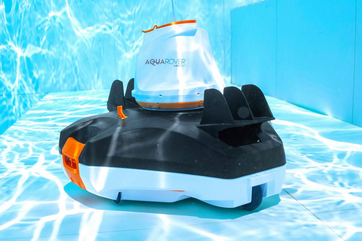 Poolroboter Aquapower, Akku Laufzeit 90 Minuten - Schwarz/Orange, MODERN, Kunststoff (40,5/39,3/28,5cm) - Bestway