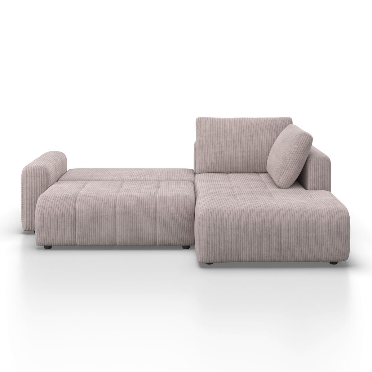Sedací souprava GIA, pravá, světle šedá - černá/světle šedá, Moderní, dřevo/textil (261/94/197cm) - Bessagi Home