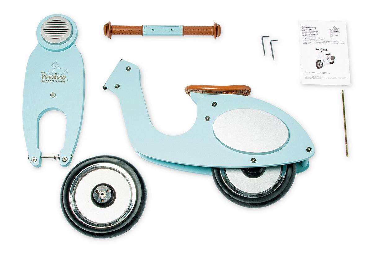 Laufrad Holz Mint/Braun LxBxH: 77x34x51 cm - Silberfarben/Braun, Design, Holz (77/34/51cm) - Pinolino