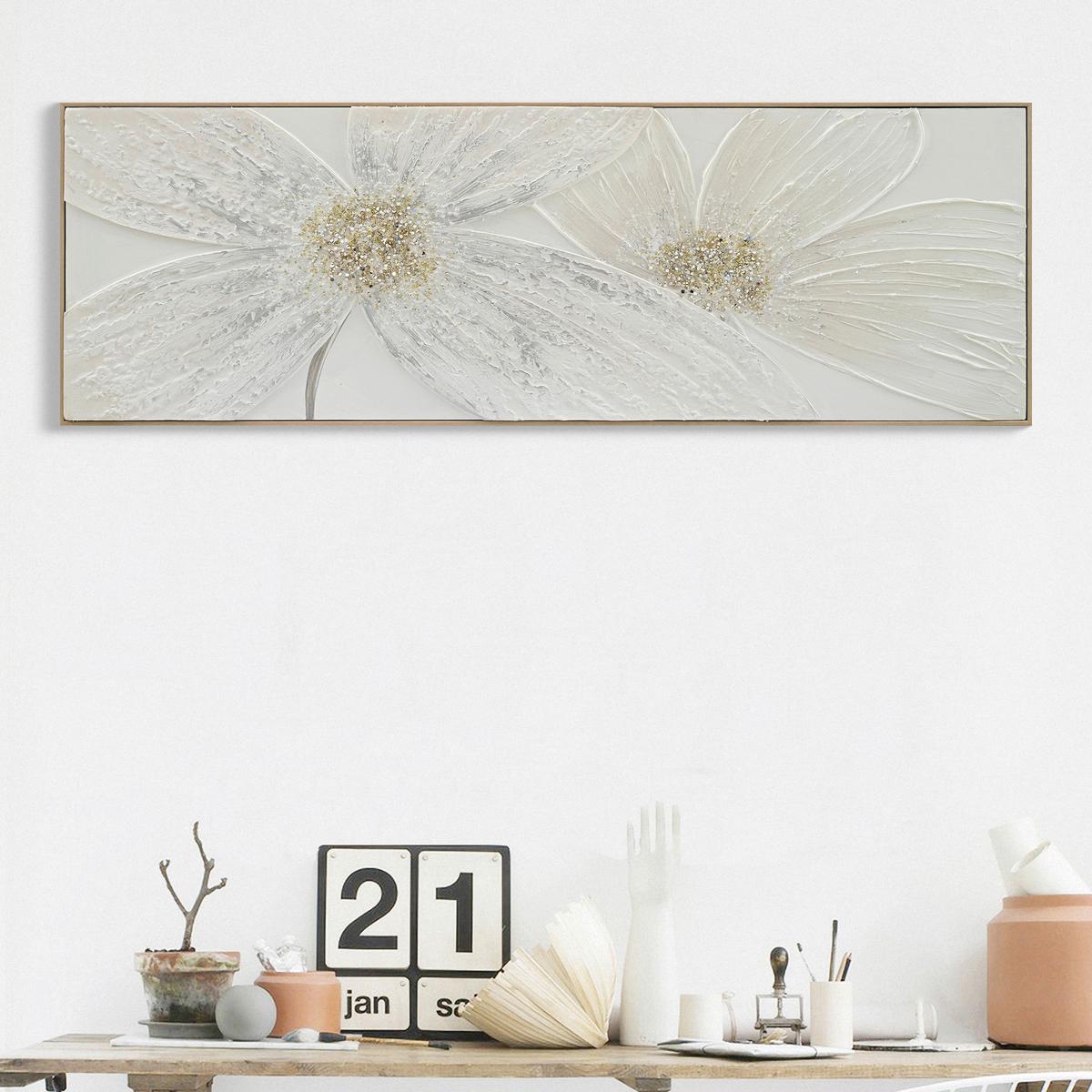 Obraz na plátne 152/52cm - prírodná farba/sivobiela, Modern, drevo/textil (152/52/4,5cm) - Mömax