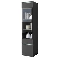 Vitrína Vera, čierna, š: 30cm - čierna/sivá, Design, kompozitné drevo/plast (30/130/33cm) - P & B