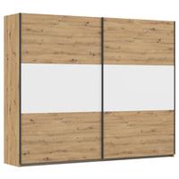 Schwebetürenschrank Neo Weiß Eiche Artisan Dekor - Alufarben/Weiß, MODERN, Holzwerkstoff (261/210/59cm) - Rauch Möbel