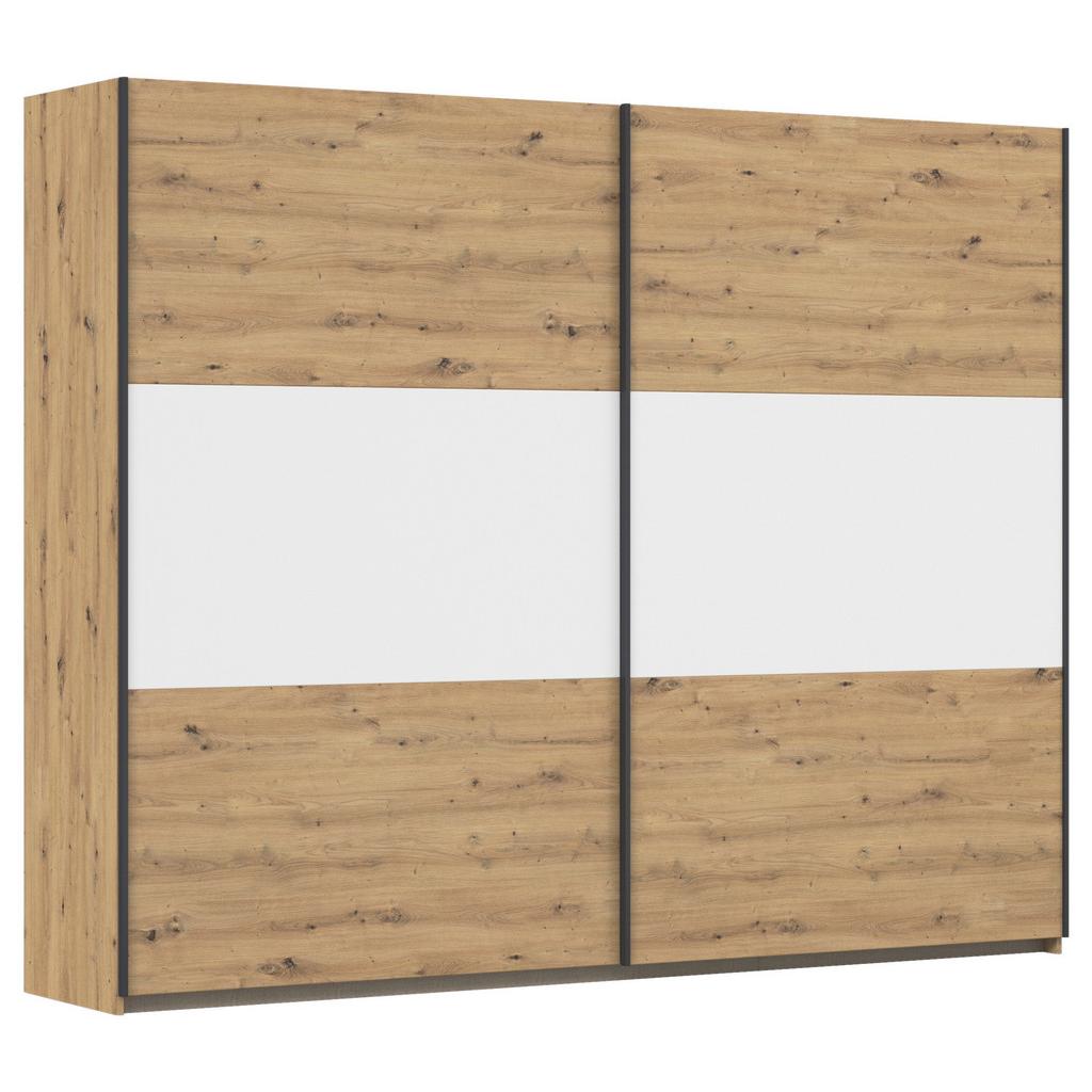 SCHWEBETÜRENSCHRANK Neo Weiß Eiche Artisan Dekor