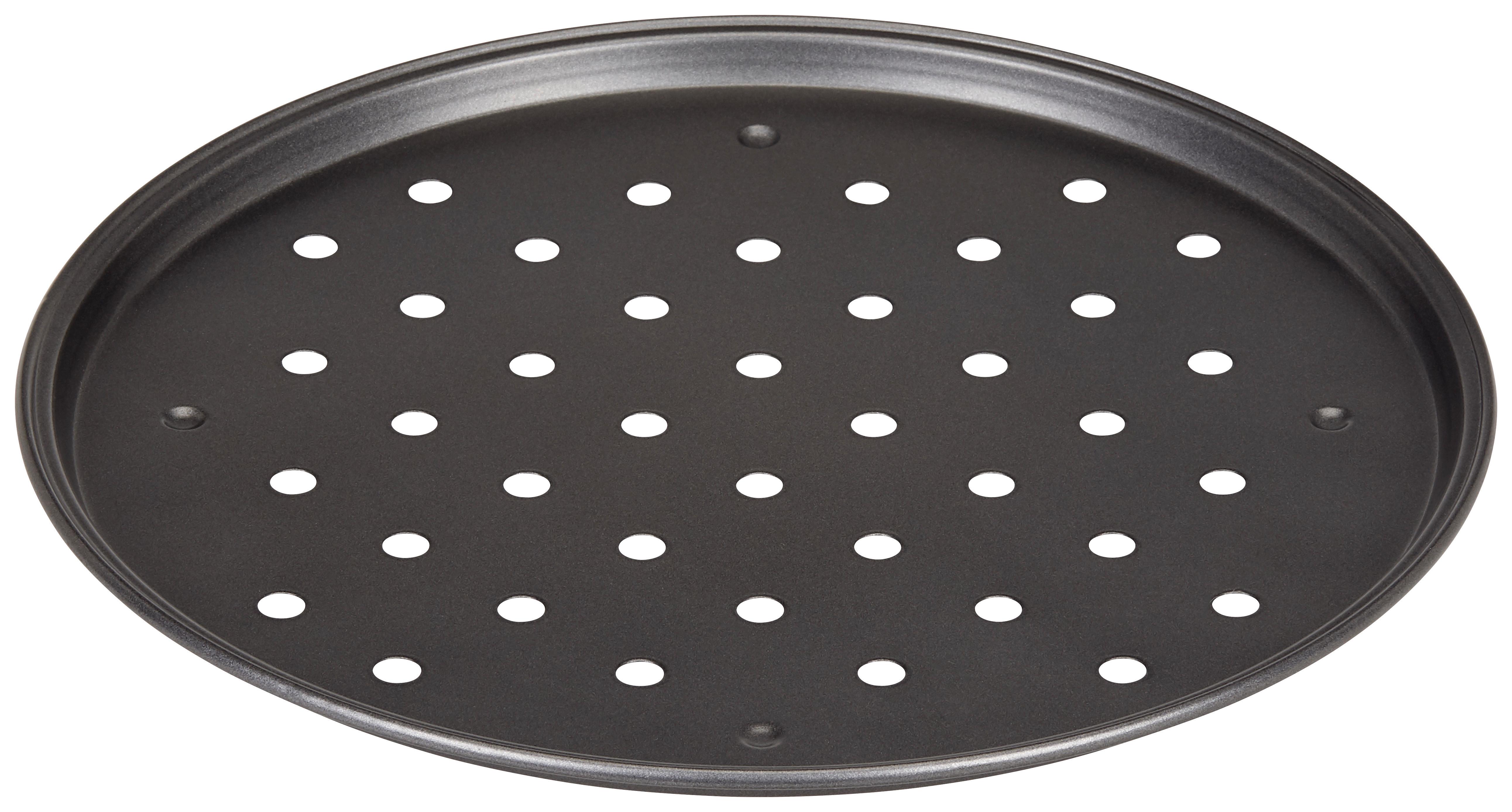 Pizzablech Rund Ricarda D: ca. 32 cm, Antihaftbeschichtet - Dunkelgrau, ROMANTIK / LANDHAUS, Metall (32cm) - James Wood