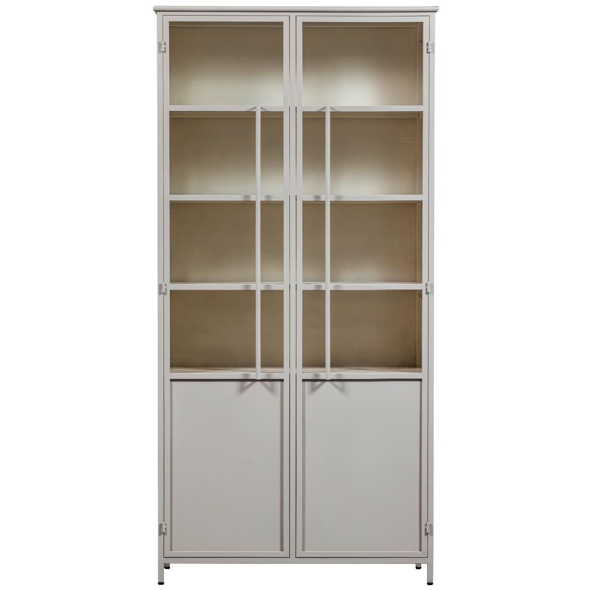 Vitrine Exhibit Sandfarben B: 96 Cm - Sandfarben, Design, Glas/Metall (96/200/40cm) - Livetastic