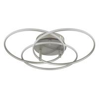 LED-Deckenleuchte Kombos Weiß Nickelfarben D: 45,6 cm - Weiß/Nickelfarben, Design, Kunststoff/Metall (45,6/9,4cm) - Globo