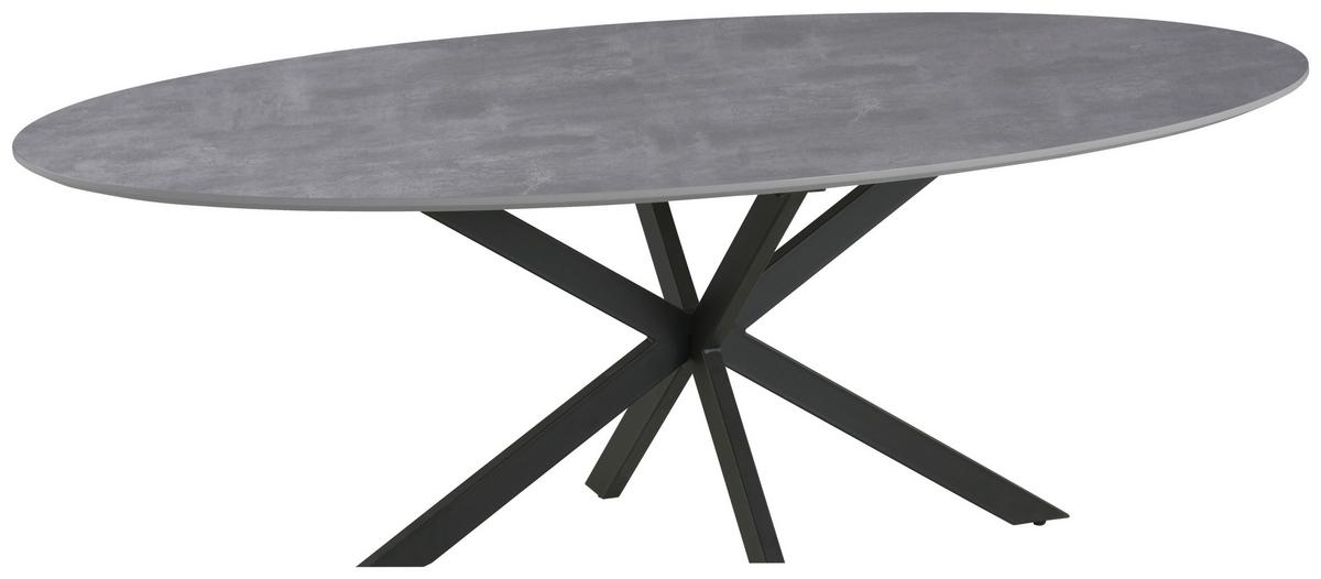 Jídelní stůl MATTEO 120cm - šedá/černá, Moderní, kov/kompozitní dřevo (180/75/90cm) - Mömax